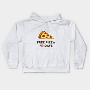 Free Pizza Fridays (Black Text) Kids Hoodie